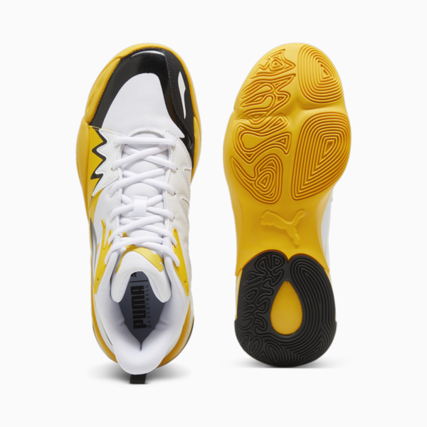 Genetics Basketball Shoes, PUMA White-Yellow Sizzle, large-ZAF
