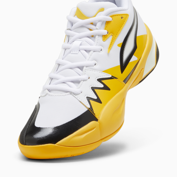 Genetics Basketball Shoes, PUMA White-Yellow Sizzle, large-ZAF