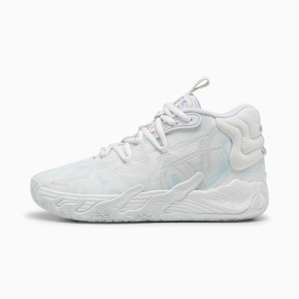 MB.03 Iridescent Youth Basketball Shoes, PUMA White-Dewdrop, large-ZAF