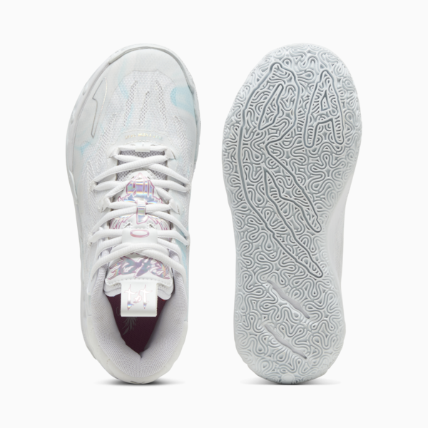 MB.03 Iridescent Youth Basketball Shoes, PUMA White-Dewdrop, large-ZAF