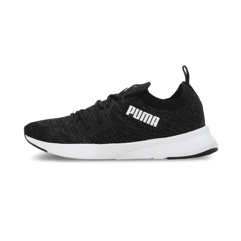 Women's PUMA Flyer Runner Engineered Knit Shoes in White/Black size UK 6
