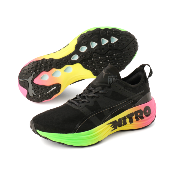 Zapatillas de running ForeverRun NITRO Futrograde, PUMA Black-Green Gecko, large-ARG