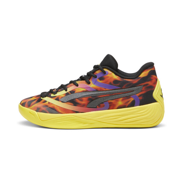 Puma Stewie X Fire Stewie 2 Women's Basketball Shoes In Black-pelé Yellow-nrgy Red-purple Glimmer