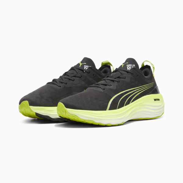 Zapatillas de running para hombre ForeverRun NITRO™, PUMA Black-Lime Pow-Mineral Gray, large-ARG