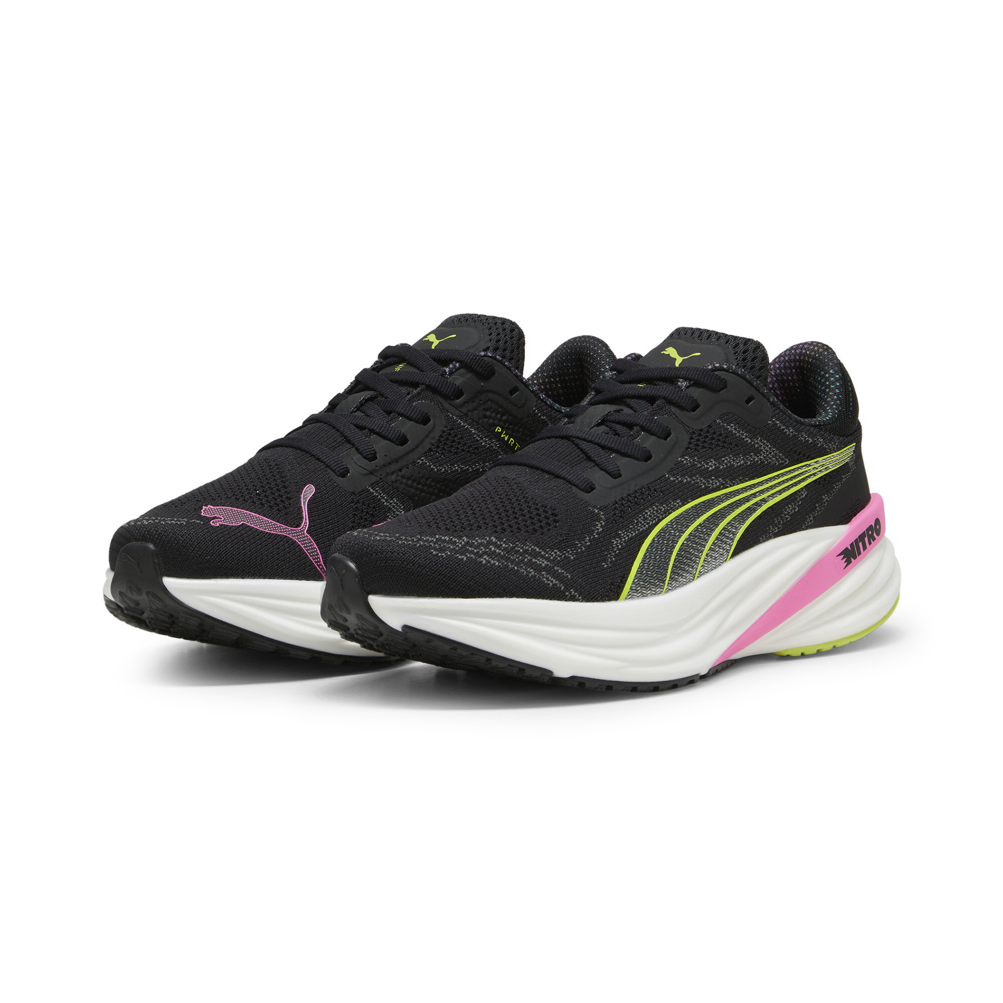 Women's Puma Magnify NITRO™ 2's Running Shoes, Black, Size 35.5, Shoes