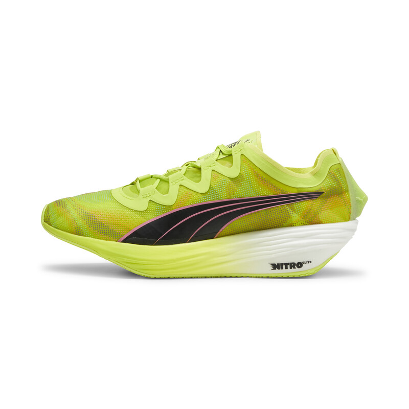 Men's PUMA FAST-FWD NITRO Elite Running Shoes in Black/Pink/Yellow size UK 8