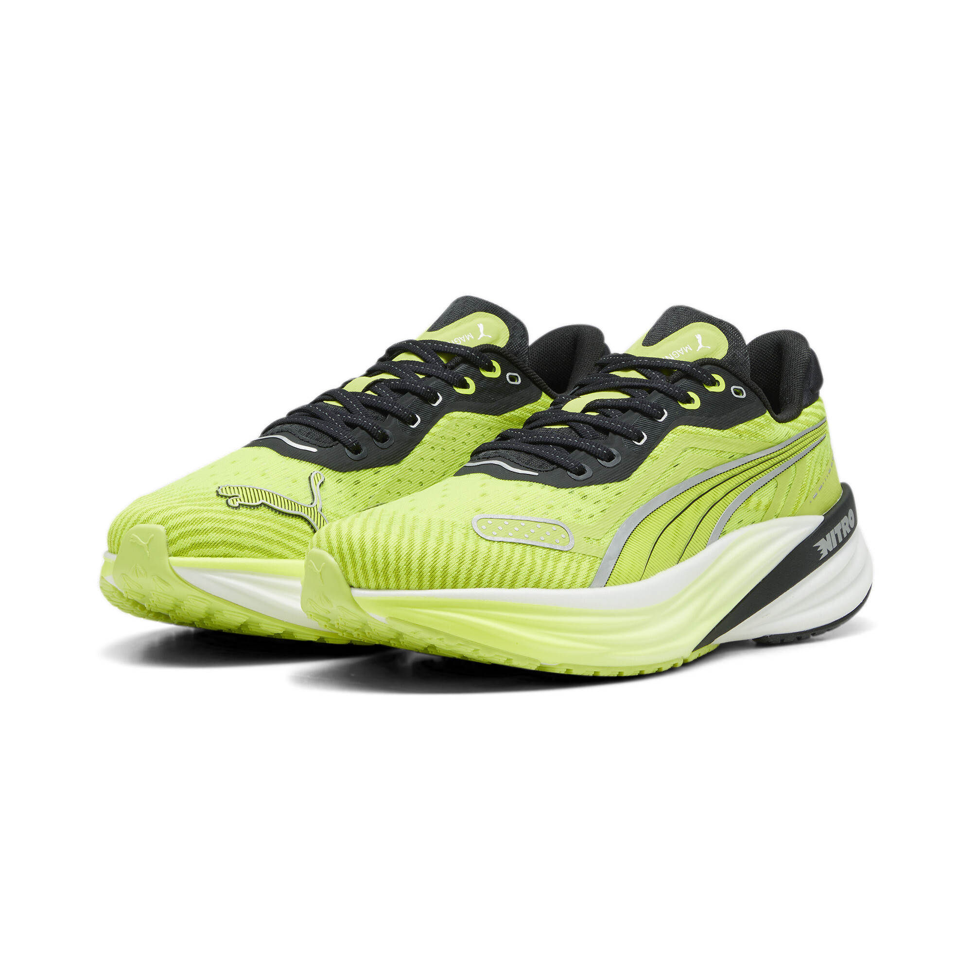 Men's Puma Magnify NITRO™ Tech 2's Running Shoes, Green, Size 52, Men