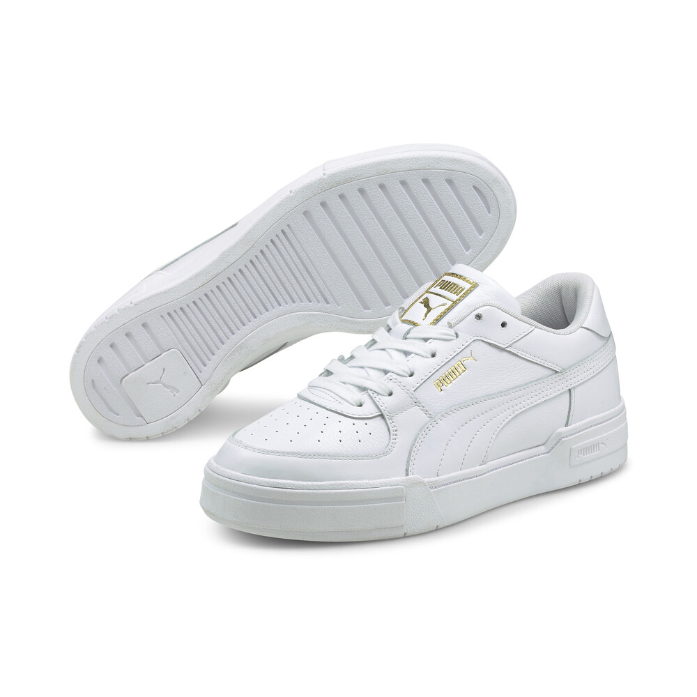 puma ca pro premium trainers in white and tan