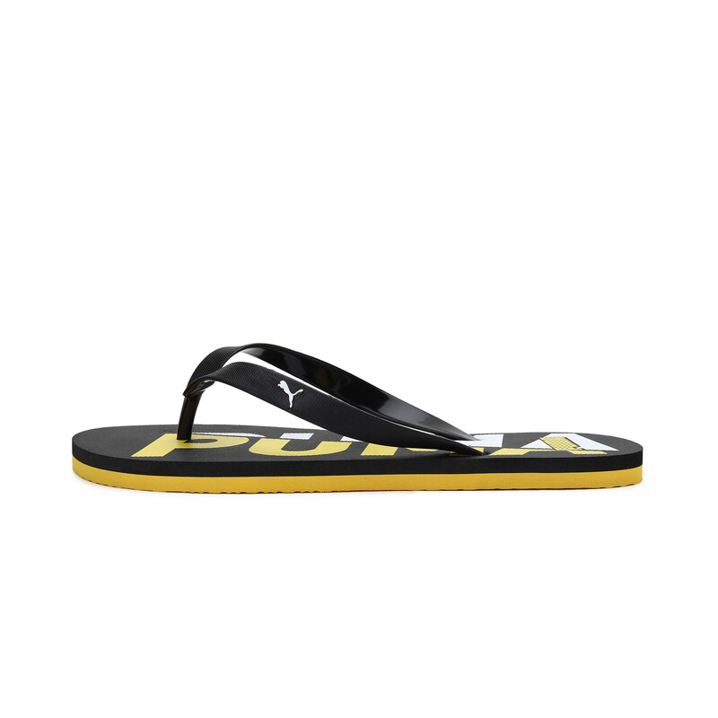 

Men's PUMA Epsom V1 Slippers Sandals, Black/silver/yellow