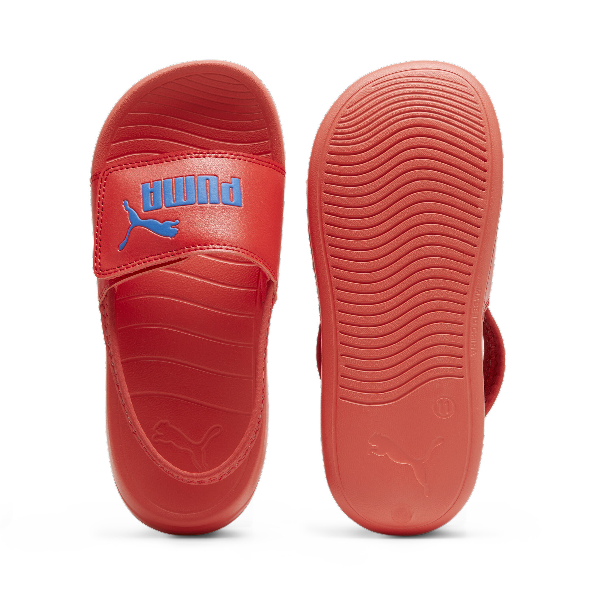 Kids' PUMA Popcat 20 Backstrap Sandals In Red, Size EU 33