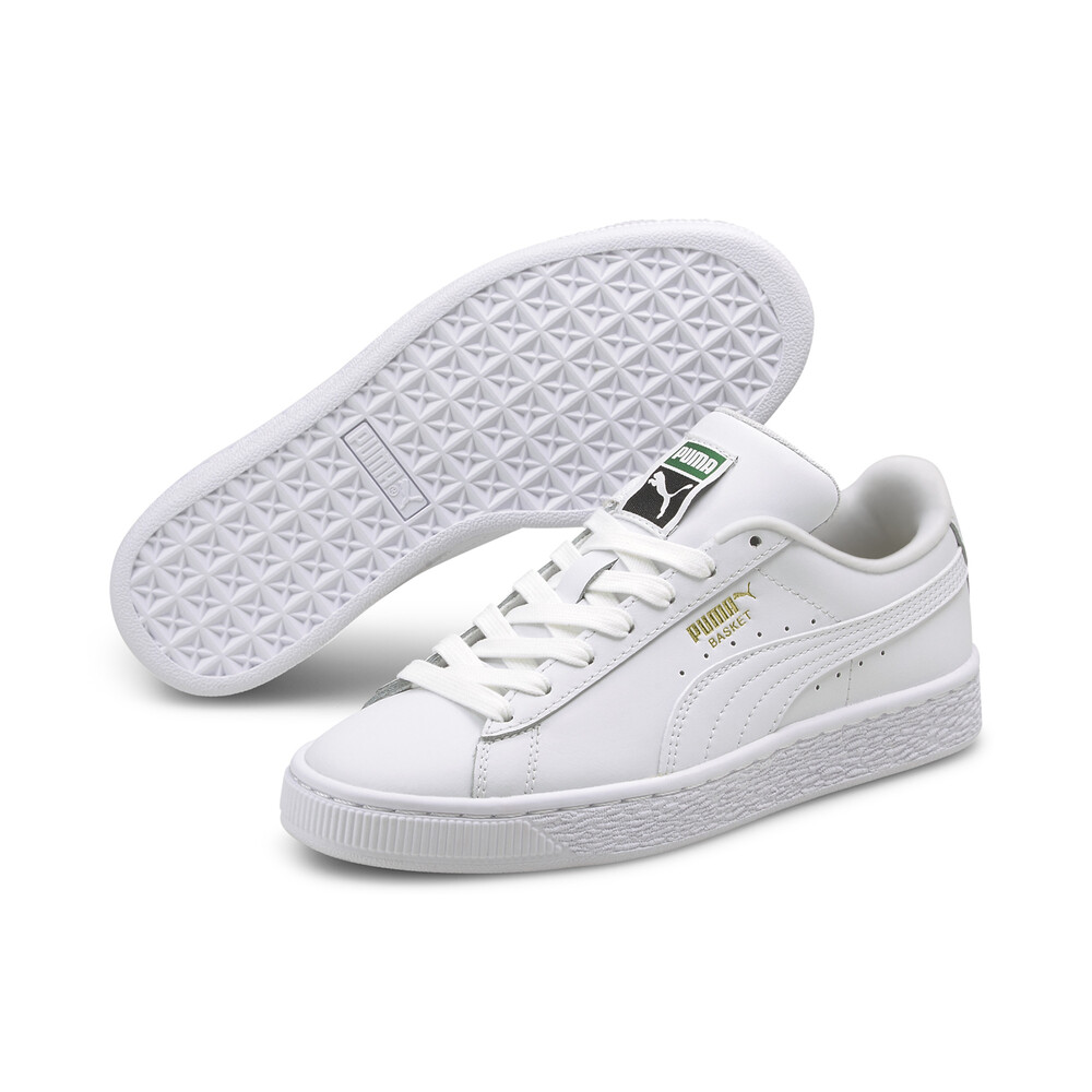 mens white puma basket trainers
