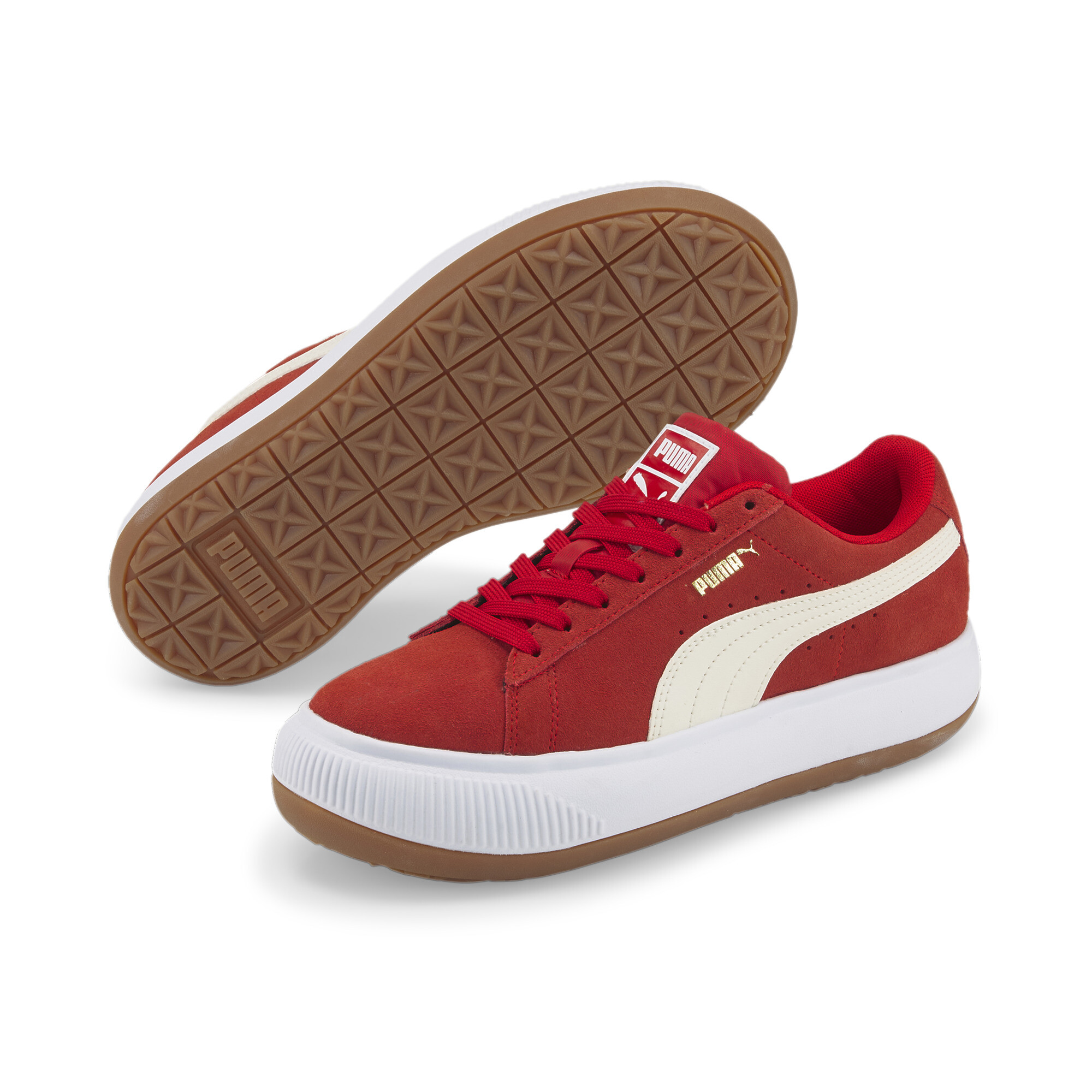 【プーマ公式通販】 プーマ スウェード マユ スニーカー ユニセックス ウィメンズ High Risk Red-Puma White-Gum ｜PUMA.com