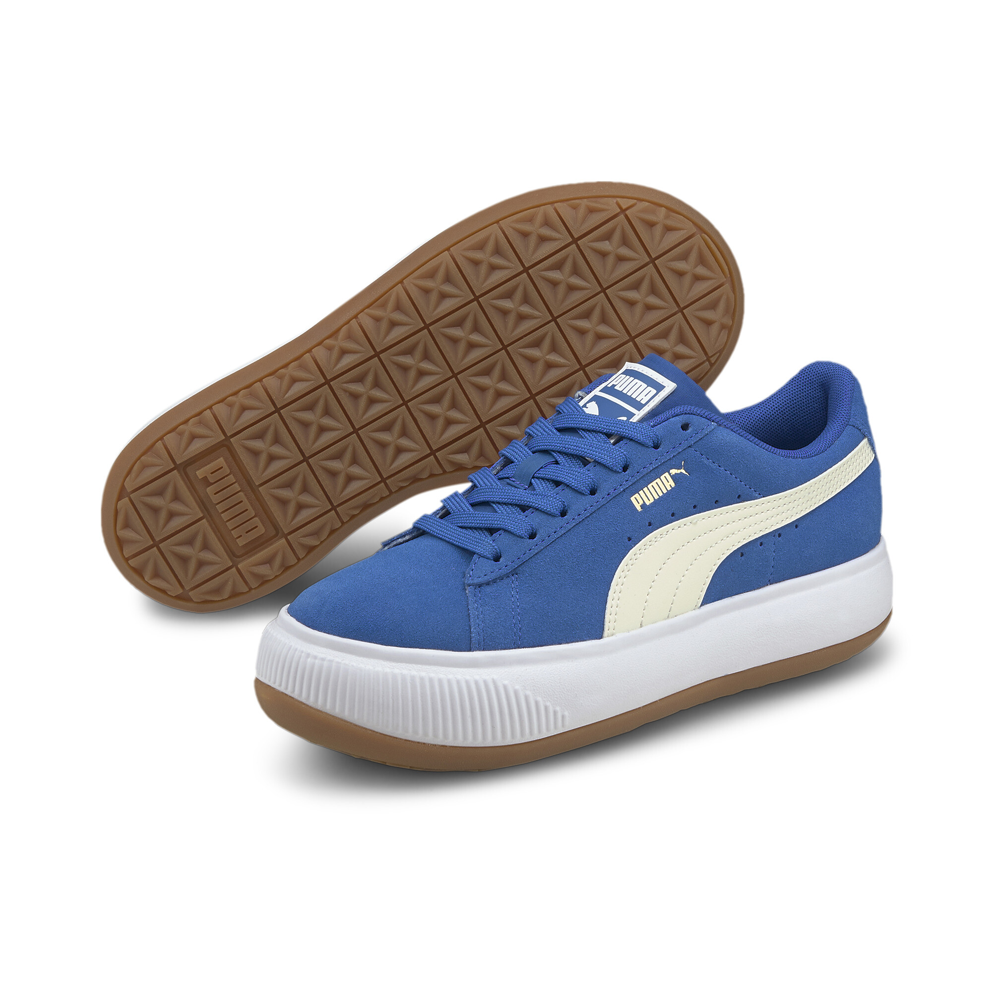 53%OFF！ プーマ スウェード マユ スニーカー ユニセックス ウィメンズ Olympian Blue-Puma White-Gum ｜PUMA.com