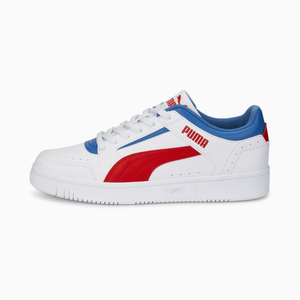 Rebound Joy Low Trainers, Puma White-Burnt Red-Lake Blue, large-MEX