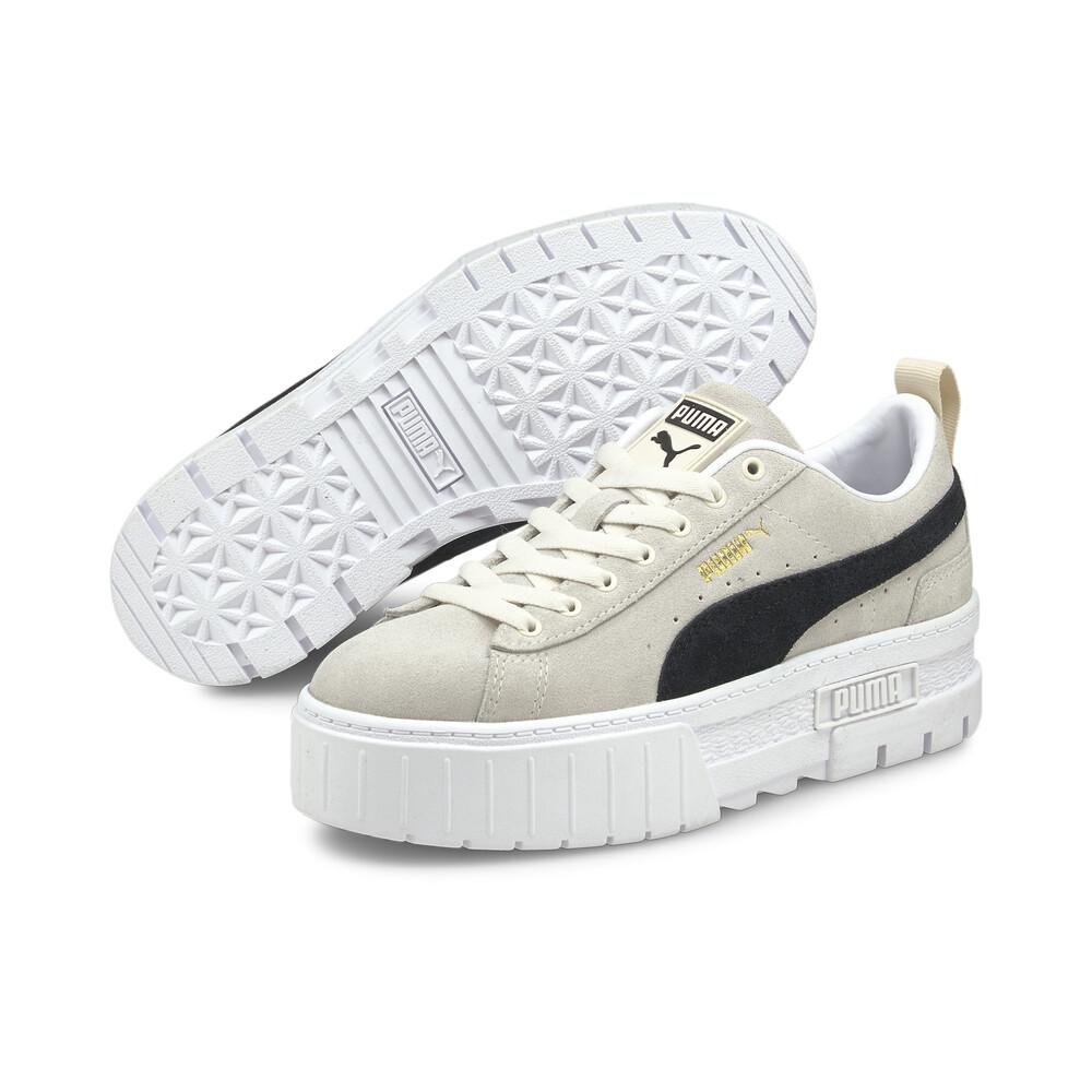 puma mayze gum sole platform sneakers in tan