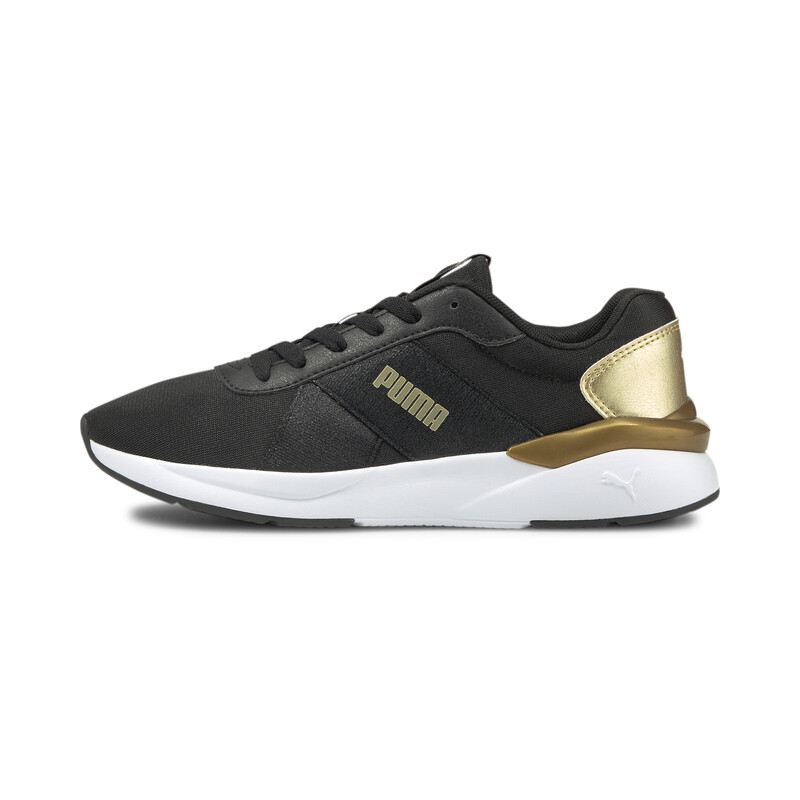 

Women's PUMA Rose Metallic Pop Sneakers, Black/gold
