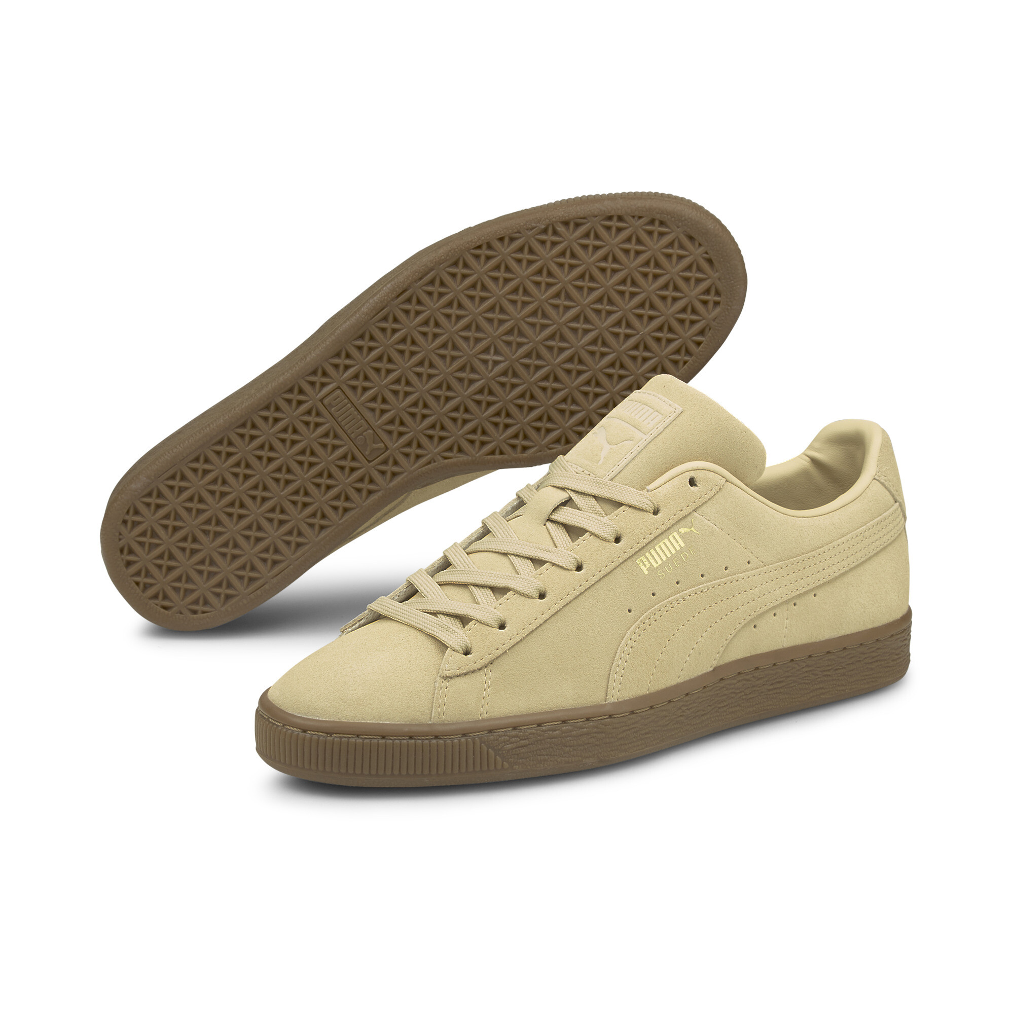 Puma Suede Gum Trainers, Beige, Size 44.5, Shoes