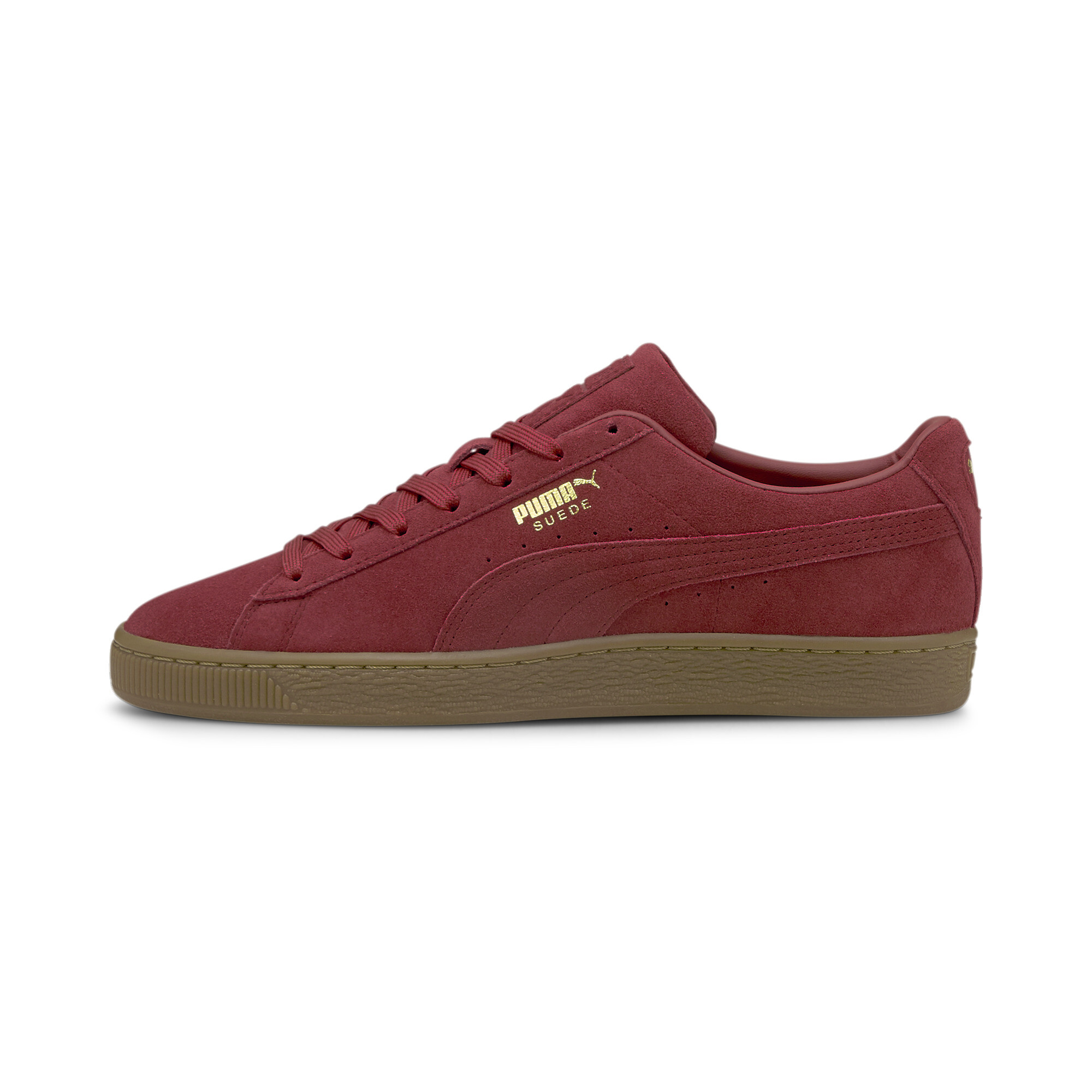 puma maroon suede shoes