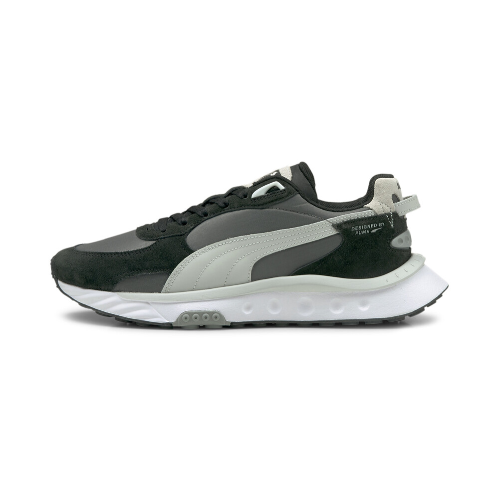puma wild rider sneakers in triple black