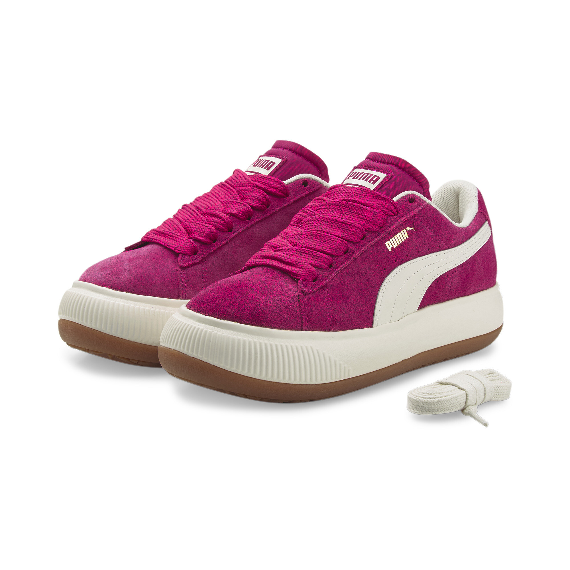 【プーマ公式通販】 プーマ スウェード マユ アップ ウィメンズ スニーカー ウィメンズ Festival Fuchsia-Marshmallow-Gum 3 ｜PUMA.com