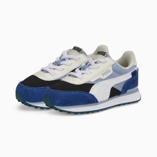 Future Rider Splash AC Babies' Trainers, Blue Wash-Puma Black-Puma White, large-ZAF