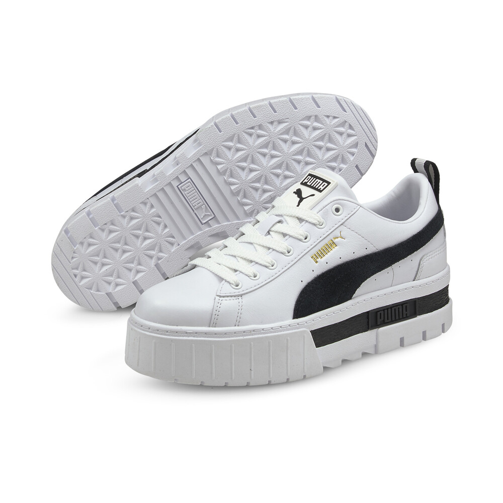 puma mayze gum sole platform sneakers in tan