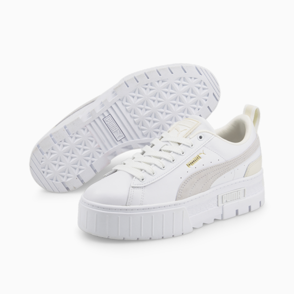 Mayze Sneakers Women, Puma White-Nimbus Cloud-Puma Team Gold, large-ZAF