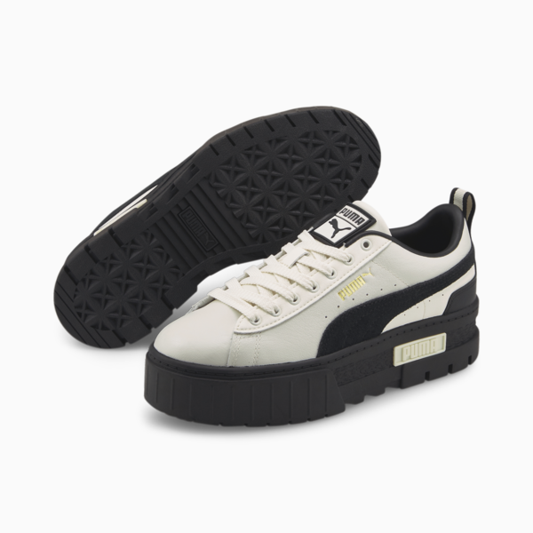 Mayze Sneakers Women, Whisper White-Puma Black-Puma Team Gold, large-ZAF