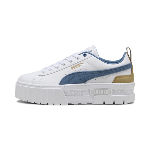 PUMA Mayze Leather Women's Sneakers in White/Blue Horizon - 381983_49