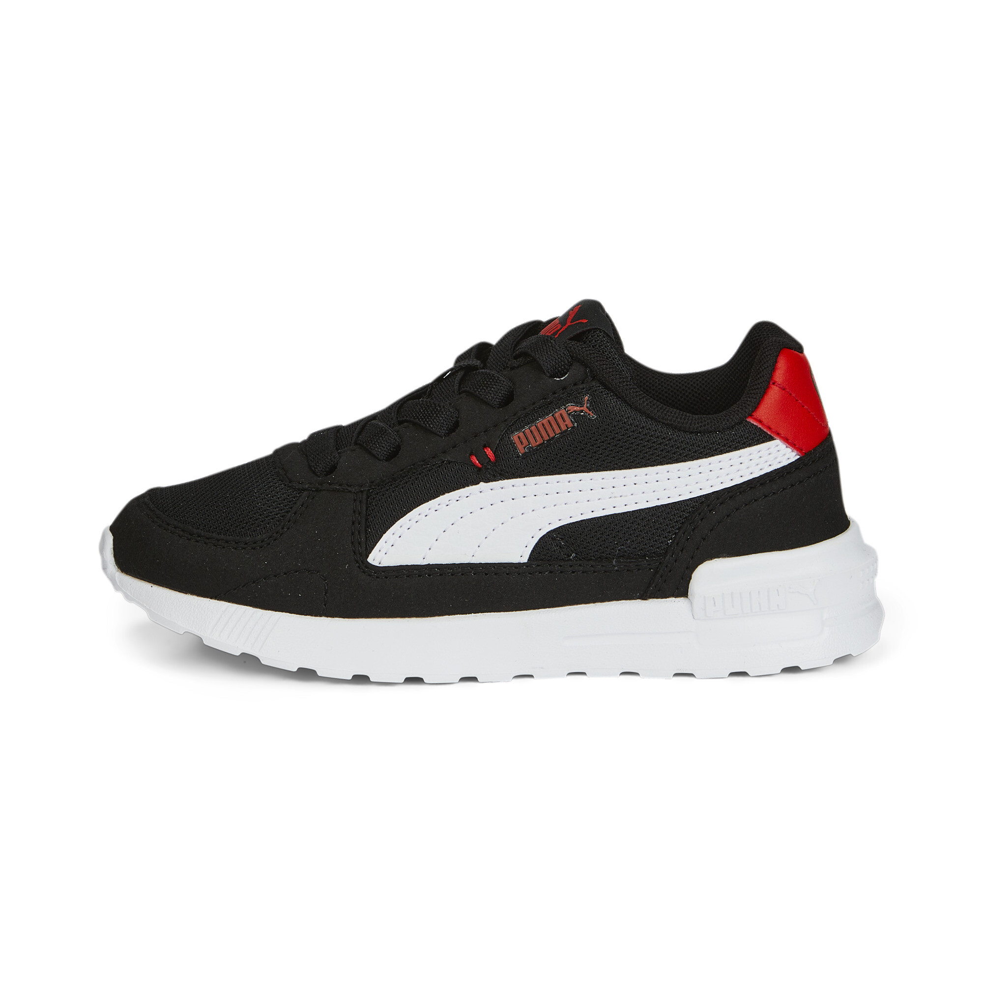 Puma Graviton AC Kinder Sneaker Schuhe | Mit Plain | Black/White/Red | Größe: 33