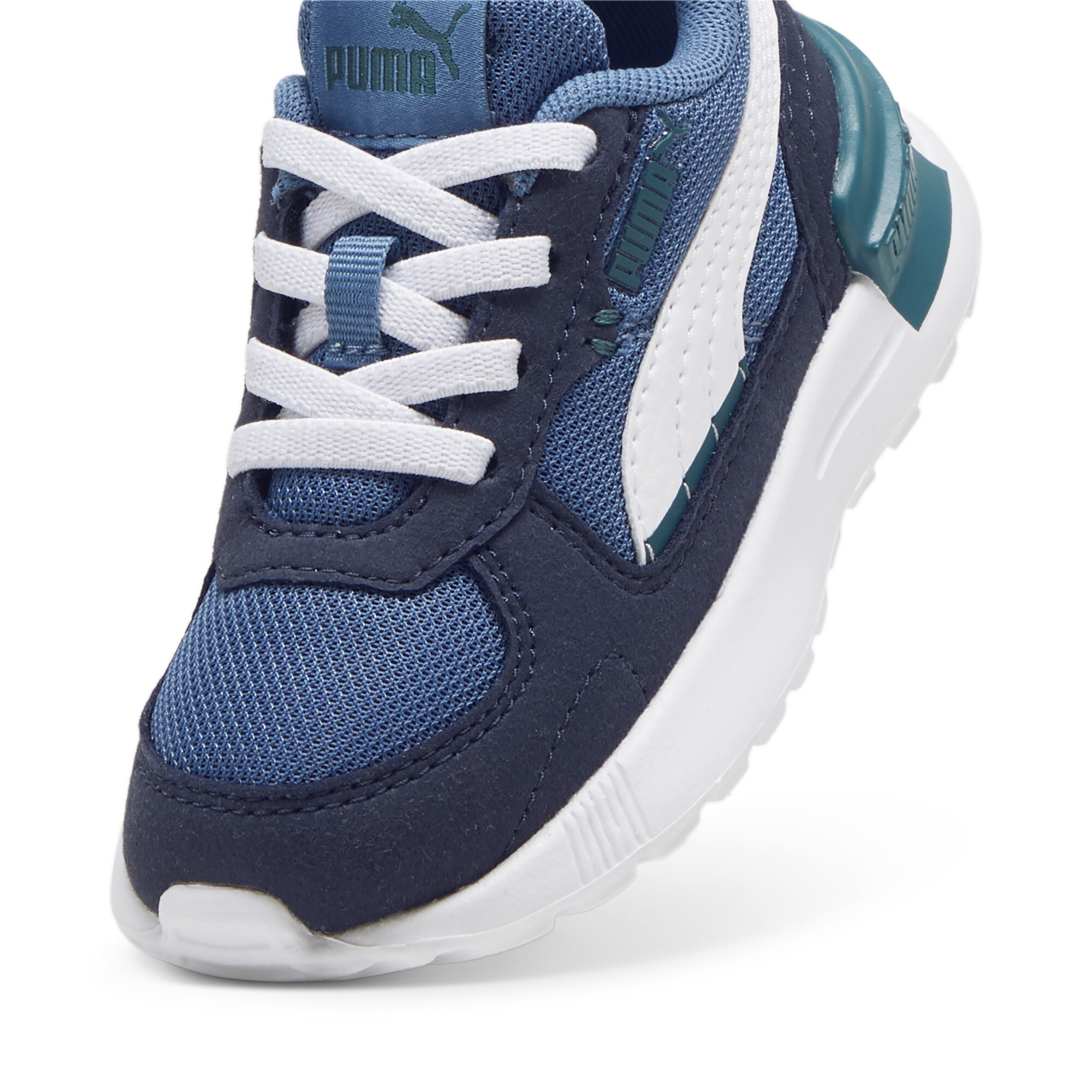 Puma Graviton AC Babies' Trainers, Blue, Size 22, Shoes