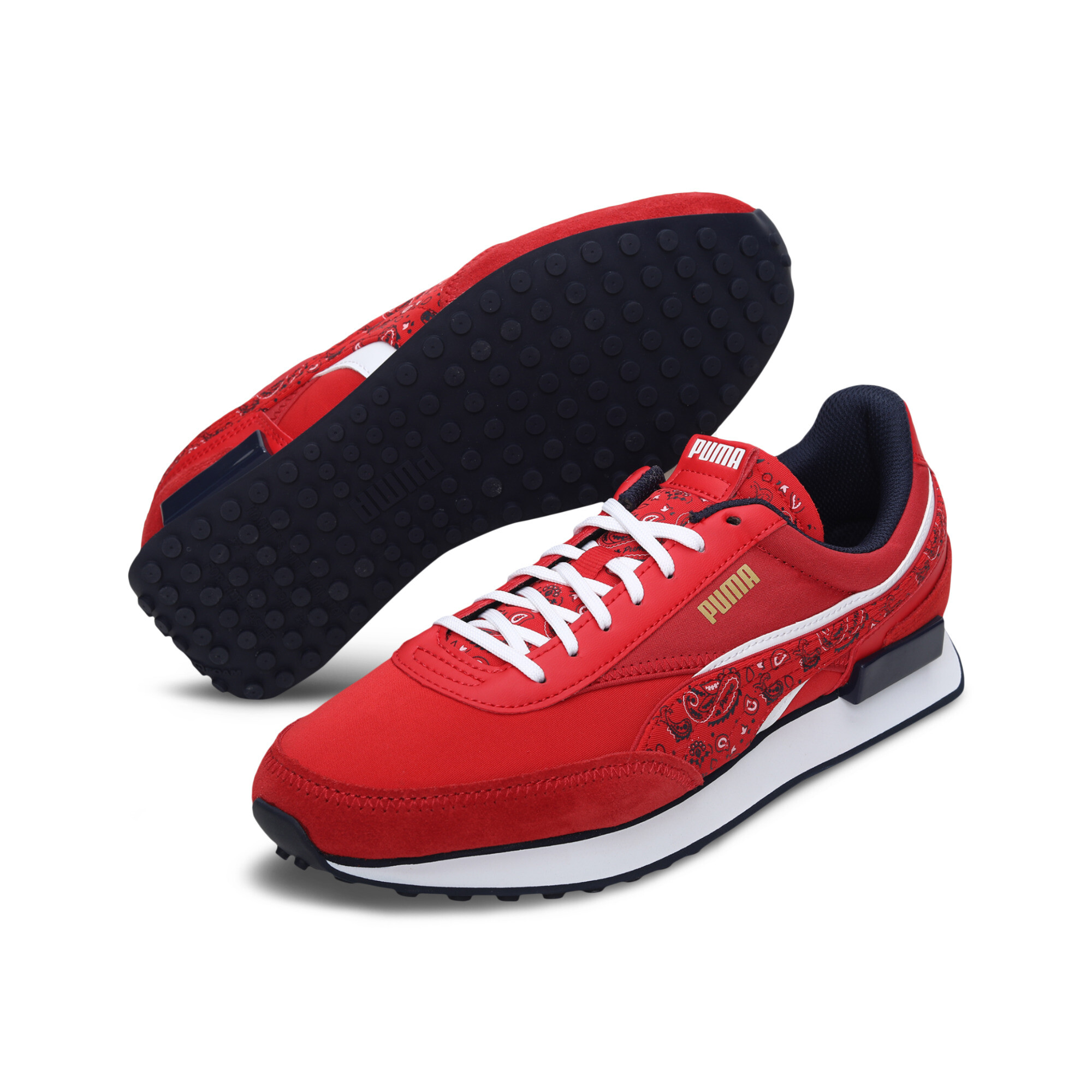 【プーマ公式通販】 プーマ フューチャーライダー ダブル ペイズリー スニーカー メンズ High Risk Red-Puma White-Peacoat ｜PUMA.com