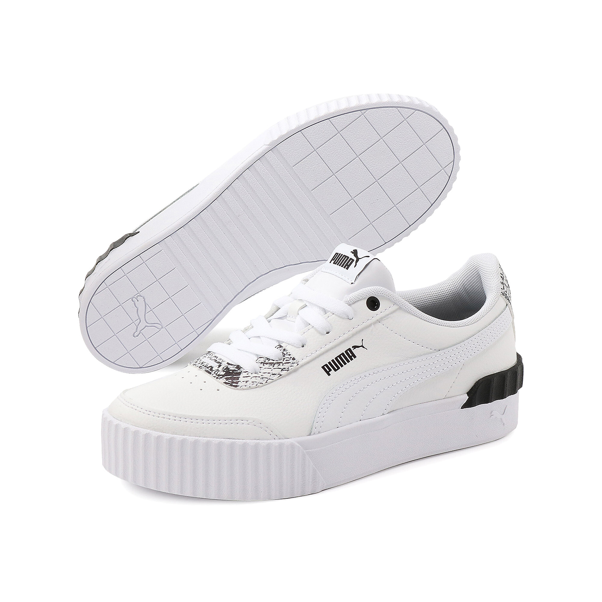 【プーマ公式通販】 プーマ カリーナ リフト レプタイル ウィメンズ スニーカー ウィメンズ Puma White-Puma White-Puma Black ｜PUMA.com