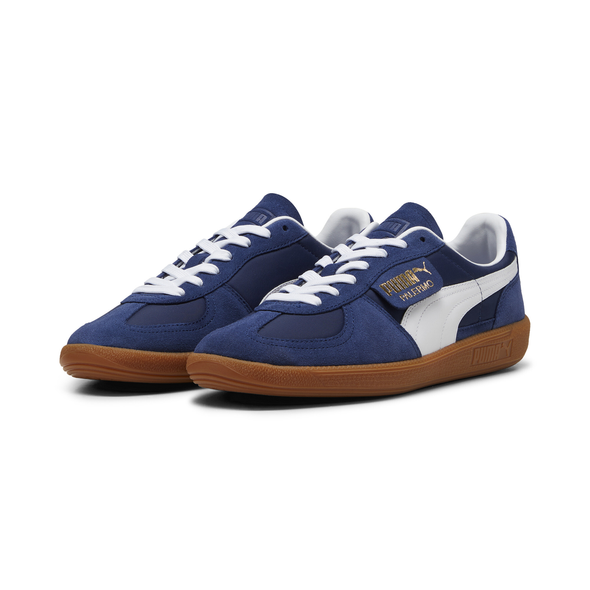 PUMA Palermo OG sneakers uniseks, Blauw/Wit/Goud, Maat 38 thumbnail 6