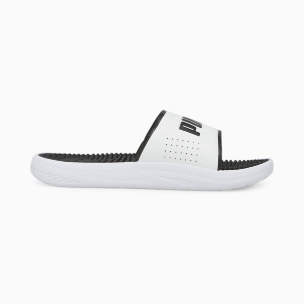 Softride Massage Men's Slides, Puma White-Puma Black, large-MEX