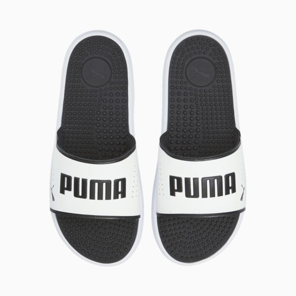Softride Massage Men's Slides, Puma White-Puma Black, large-MEX