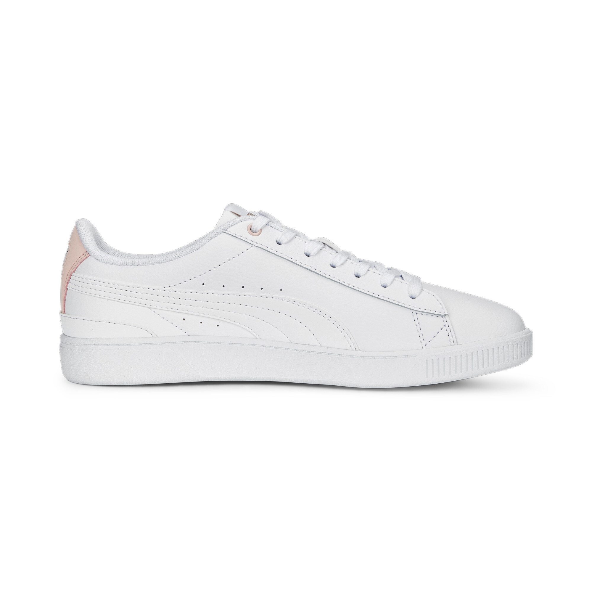 Women's Puma Vikky V3 Leather's Trainers, White, Size 35.5, Shoes