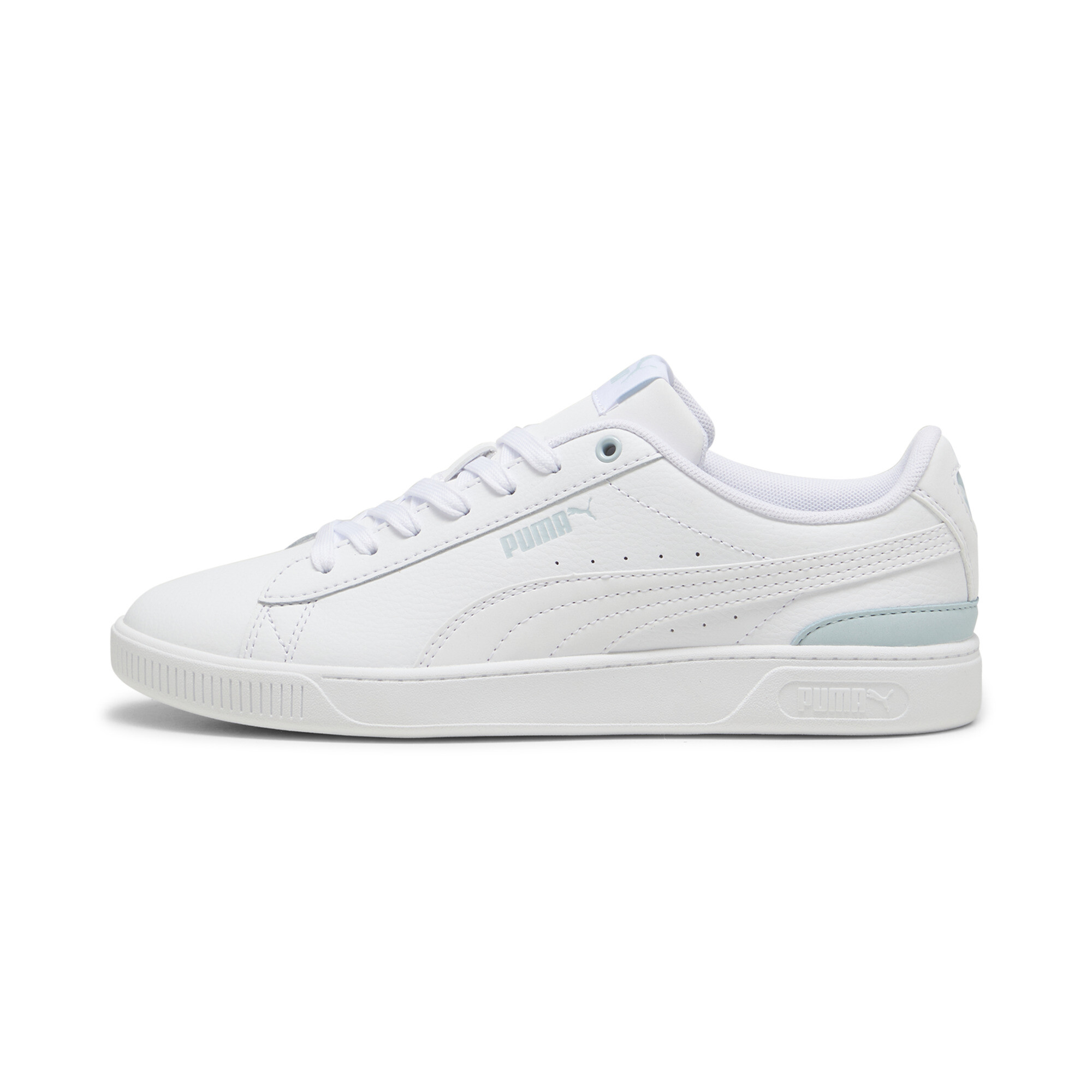 Puma Vikky V3 Leder-Sneakers Damen Schuhe | Mit Plain | White/Frosted Dew | Größe: 35.5