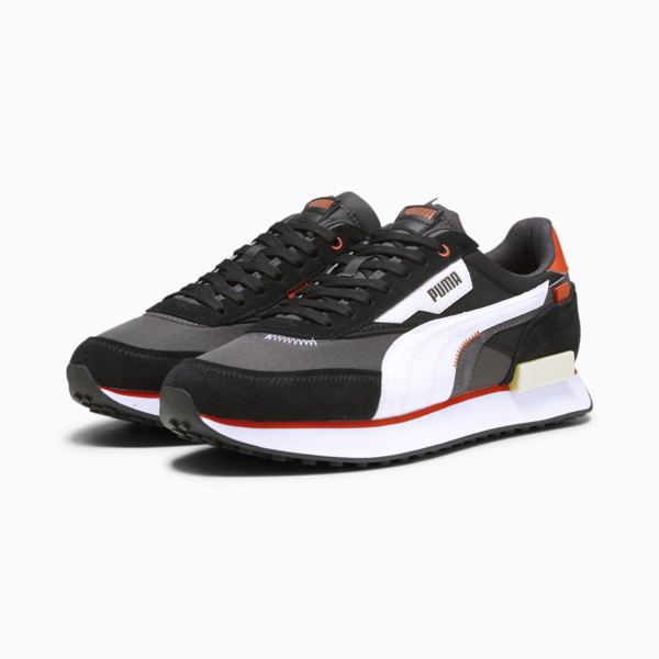 Future Rider Displaced Trainers, Dark Coal-PUMA White, large-ZAF
