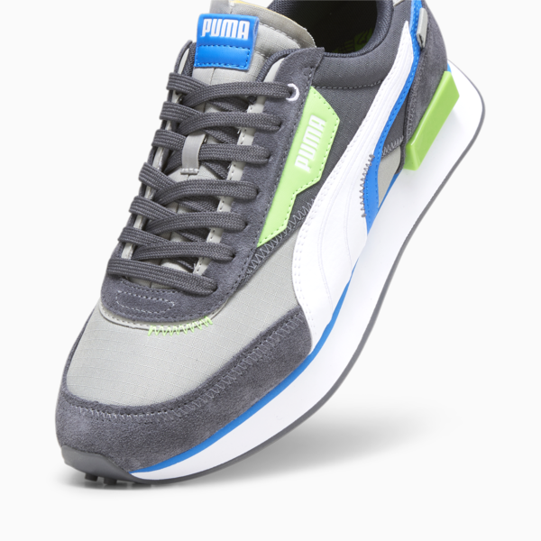 Future Rider Displaced Trainers, Smokey Gray-Parakeet Green, large-ZAF