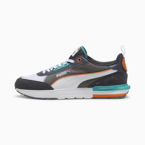 R22 Trainers, PUMA White-Rickie Orange-Cool Dark Gray-Strong Gray, large-ZAF