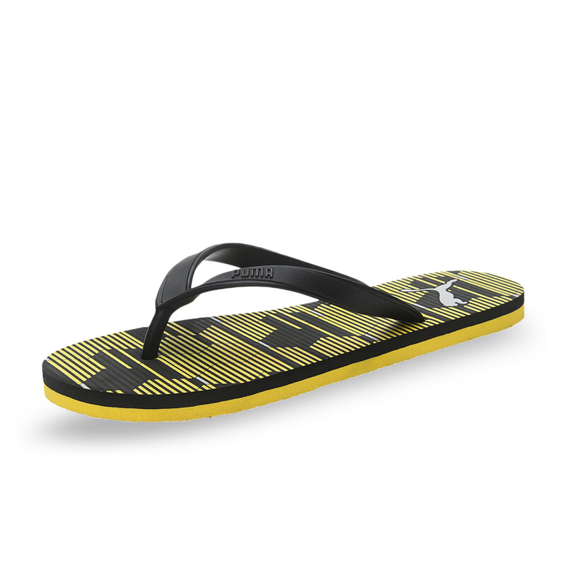 

Men's PUMA Swag Flip-Flops Sandals, Black/silver/yellow