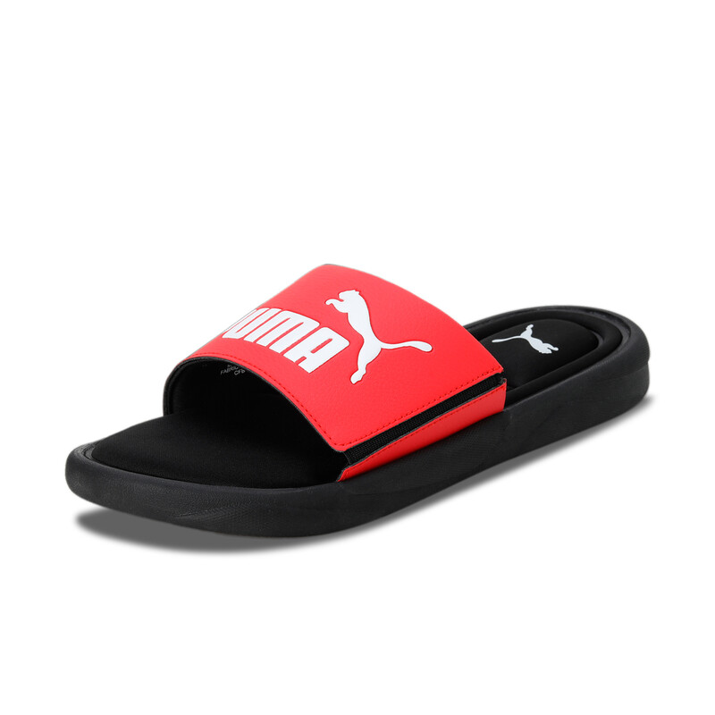 PUMA Royalcat Memory Foam Unisex Slides in White Black Red size UK 3