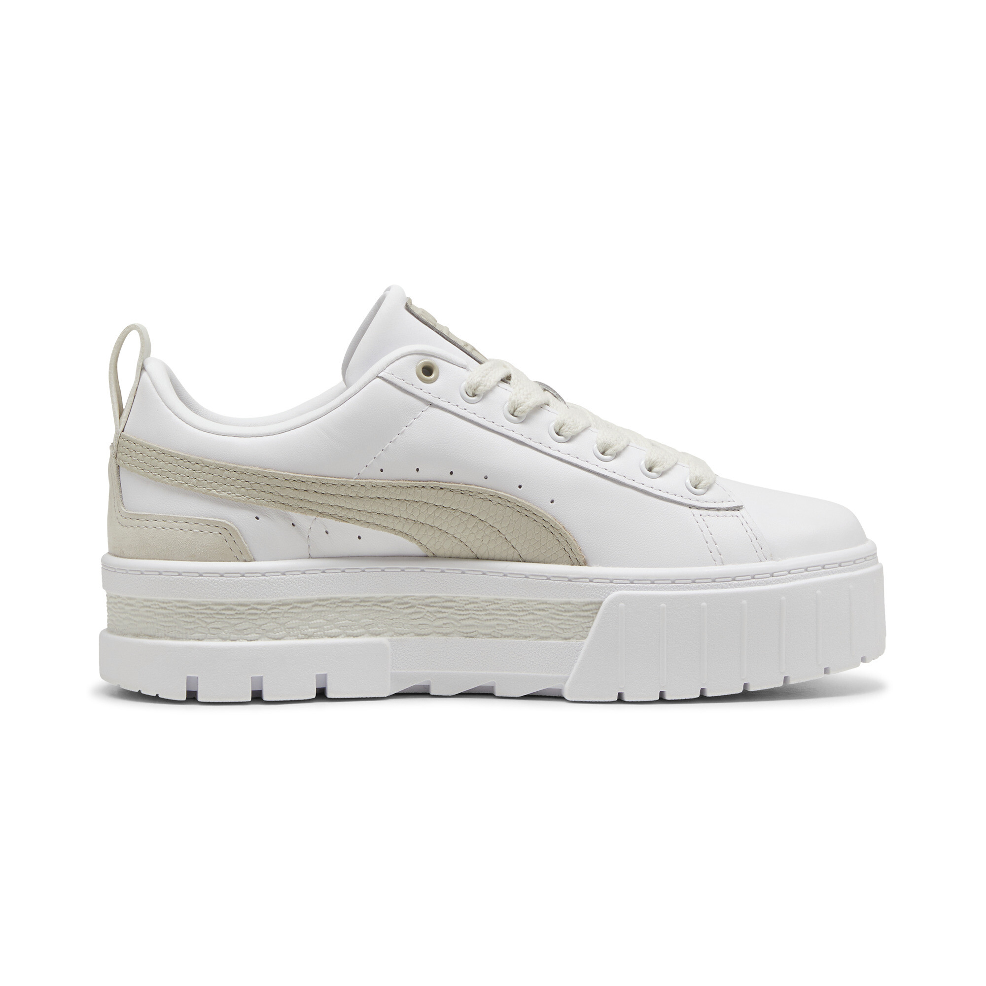 Women's Puma Mayze Luxe Trainers, White, Size 38, Shoes