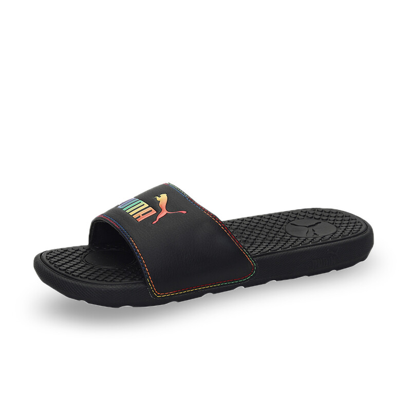 

PUMA Cool Cat Rainbow Hues Unisex Slides, Black/gray/green