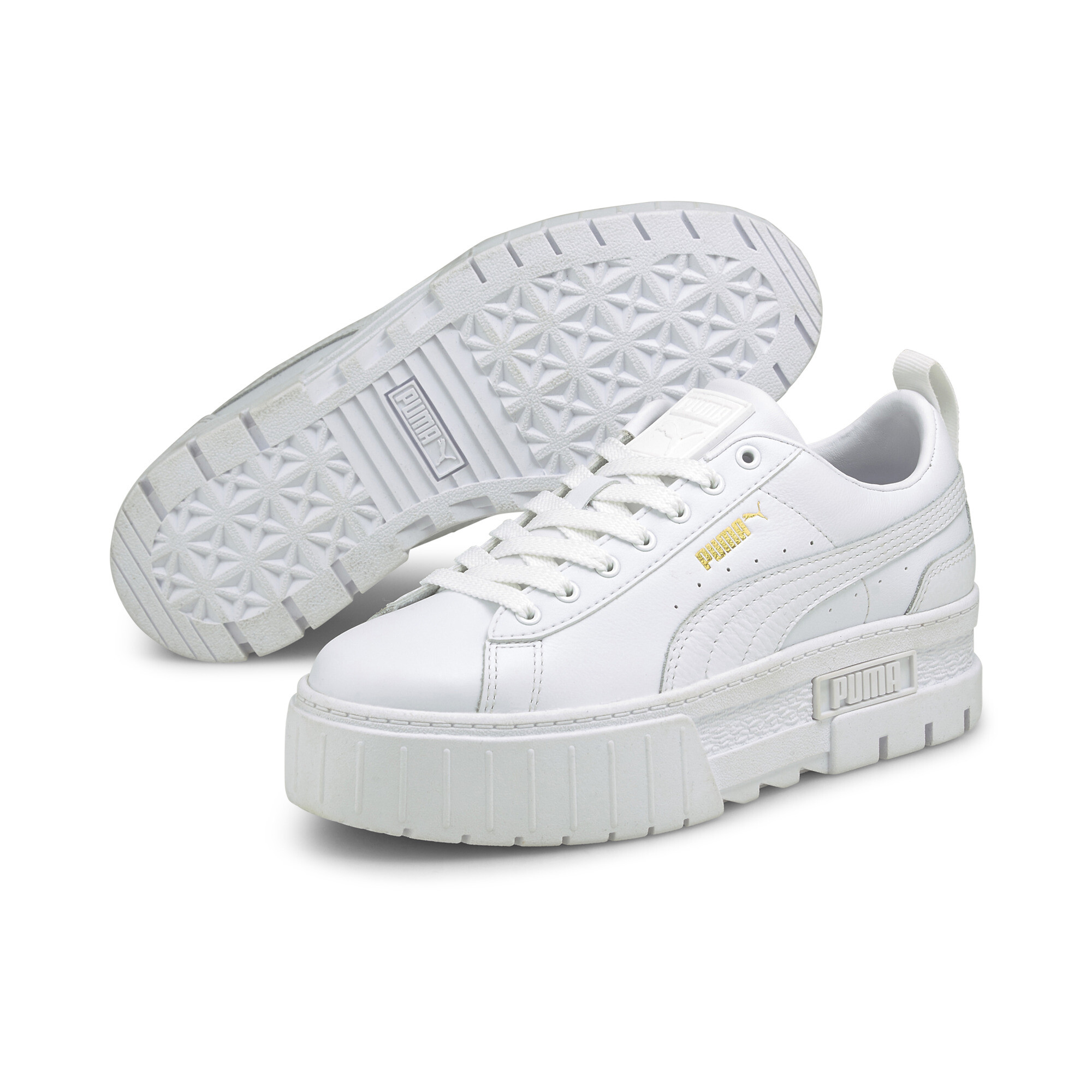 Women's Puma Mayze Classic's Trainers, White, Size 37, Shoes