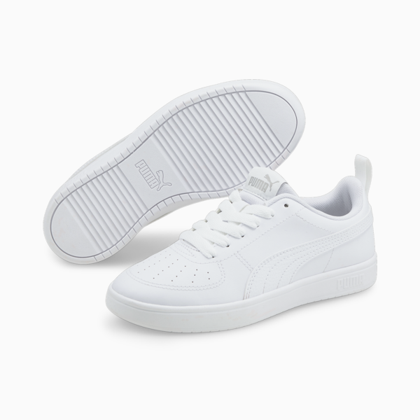 Rickie Youth Trainers, Puma White-Puma White-Glacier Gray, large-ZAF