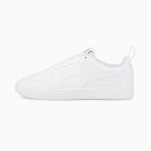 Rickie Youth Trainers, Puma White-Puma White-Glacier Gray, large-ZAF