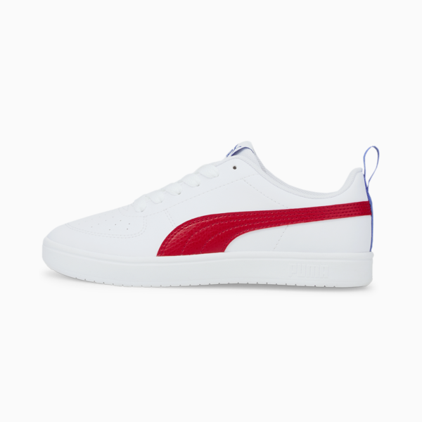 Tenis juveniles Rickie, Puma White-High Risk Red-Dazzling Blue, large-MEX