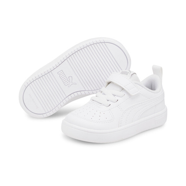 Rickie Alternative Closure Babies' Trainers, Puma White-Puma White-Glacier Gray, large-ZAF